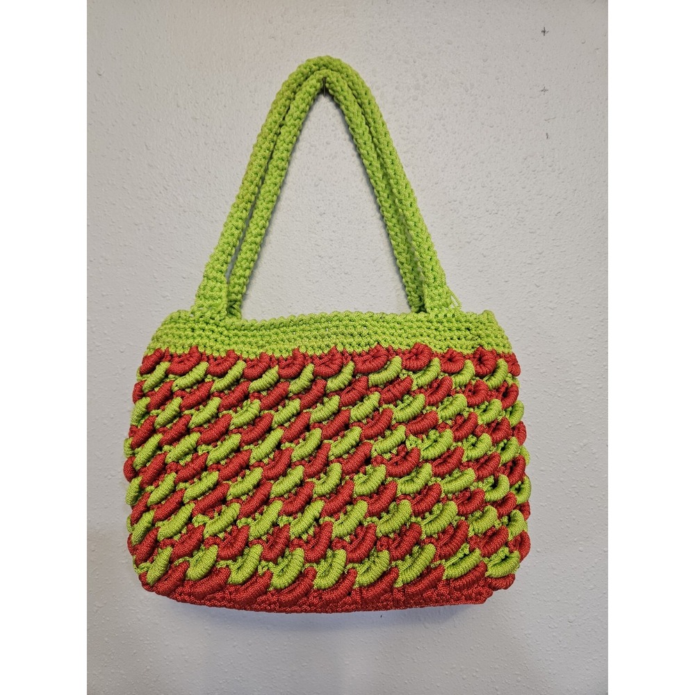 Handmade  Crochet Zip Purse/Satchel/Bag Fully Lined W/Interior Zipper Pocket